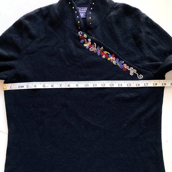 EL Daws 100% Cashmere Black Sweater Womens Size S Crewneck Knit - Picture 5 of 8